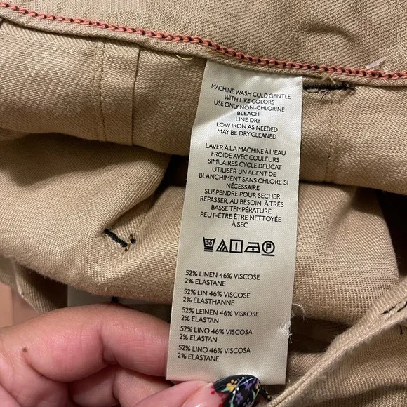 NWT Anthropologie Maeve The Colette Linen Crop Wide Leg Pants, 32 - Picture 4 of 6